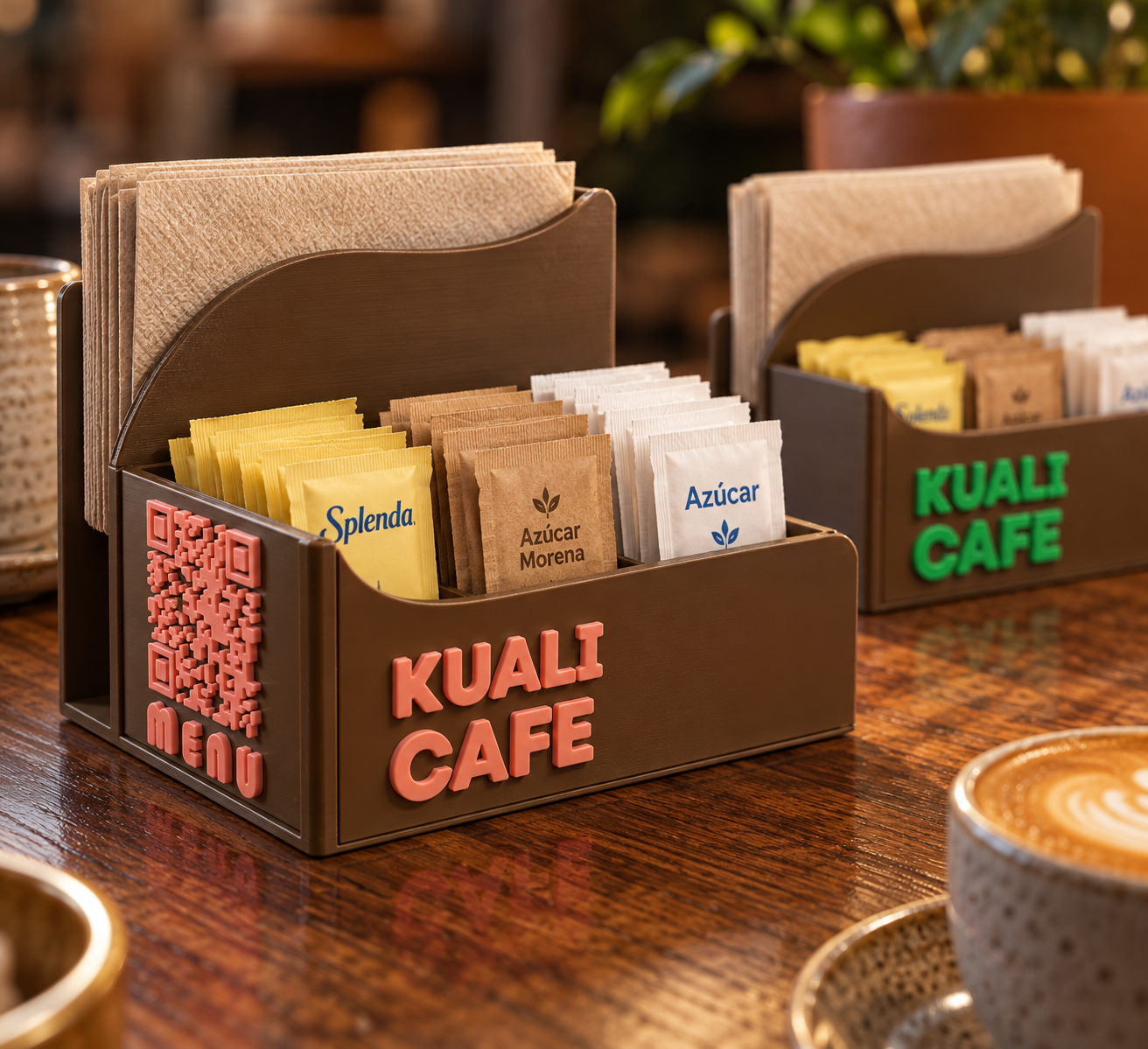 Servilleteros personalizados para Kuali Café